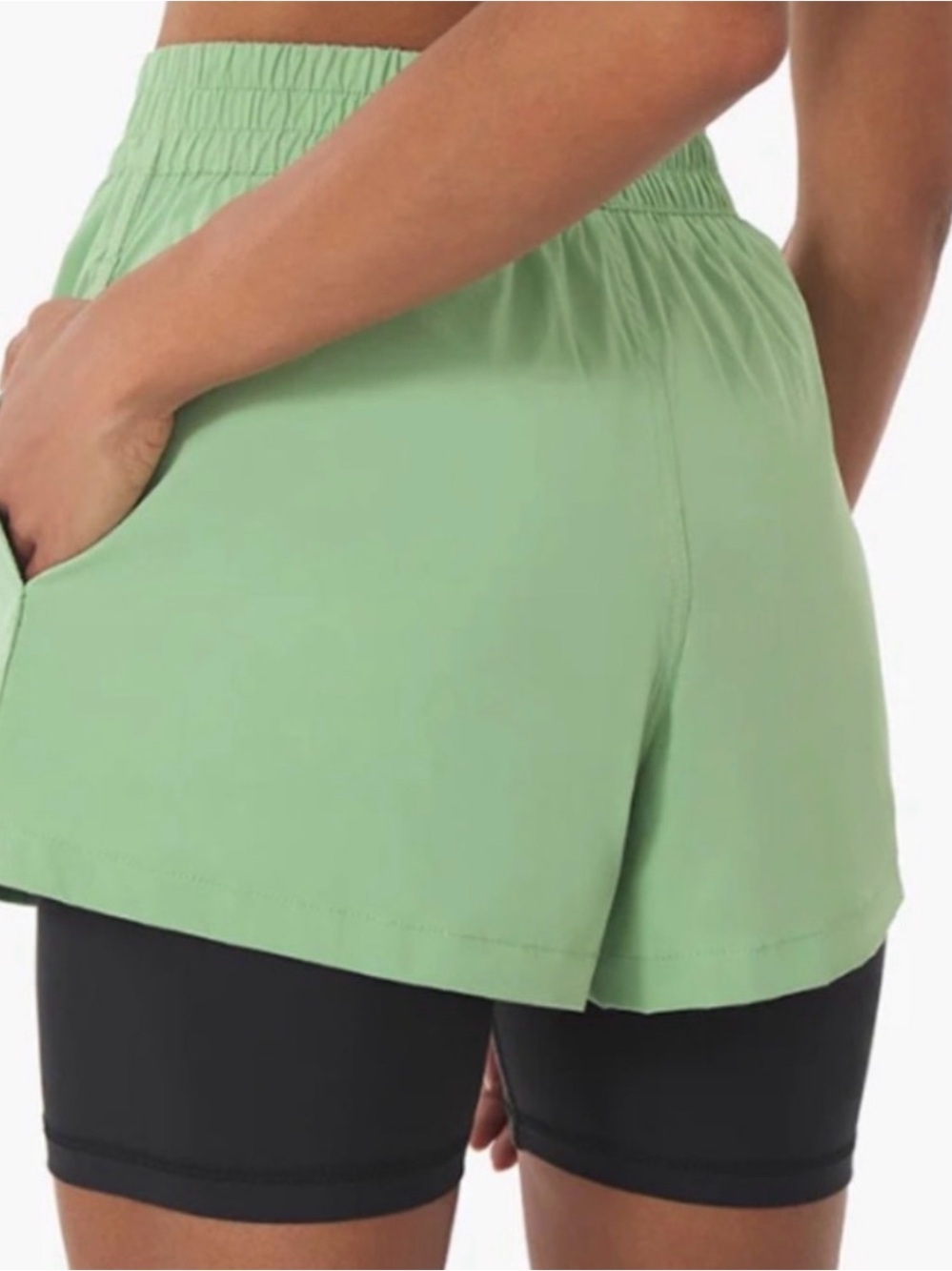 WeWoreWhat Mint Green Elastic-Waist Athletic Shorts - Picture 2 of 7